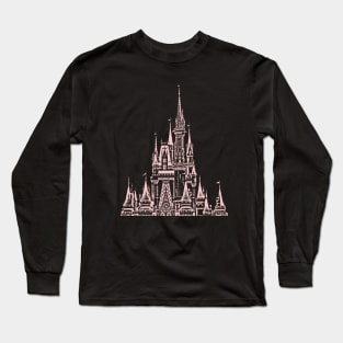 Millennial Pink Magic Castle Stamp Long Sleeve T-Shirt